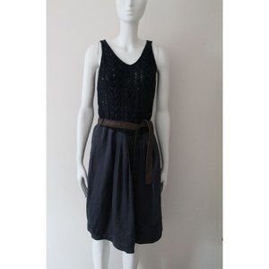 Brunello Cucinelli Micro Sequin Embellished Open Weave Cable-knit Dress Size S